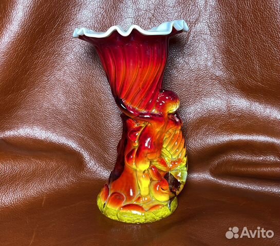 Ваза стекло Рог Изобилия Красный Май 1980-е