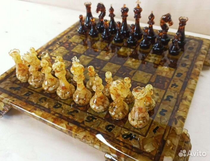 Шахматы янтарные арт.000147