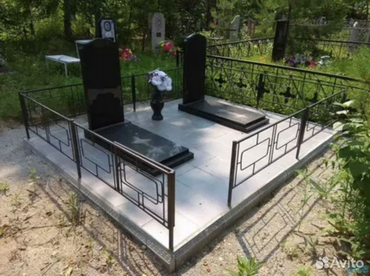 Благоустройство могилГранитом,тротуарной плиткой