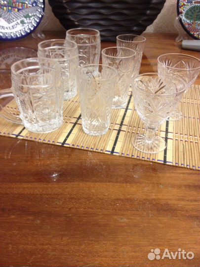Кружечки, стаканчики, рюмки хрустальные