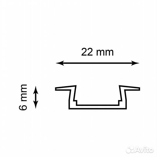 Профиль встраиваемый алюминиевый 2м матовый экран