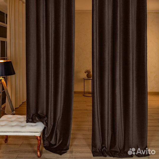 Портьеры бархат Богема Шоколад шторы