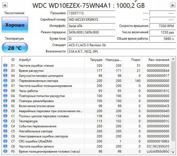 Жесткий диск 1TB WD10ezex-75WN4A1