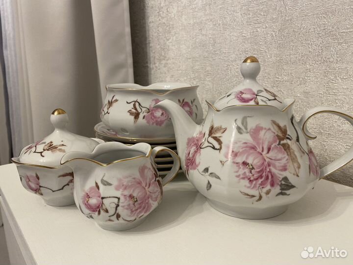 Сервиз чайный jlmenau гдр фарфор винтаж ретро