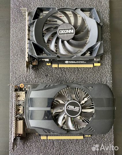 Видеокарты Geforce asus и inno3D GTX1050Ti 4Gb