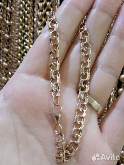 Золотой браслет бисмарк вес 9,04 грамм 21см