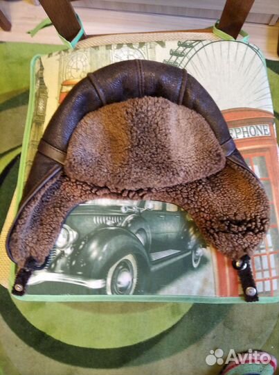 Шапка ушанка детская натуральная кожа и мех