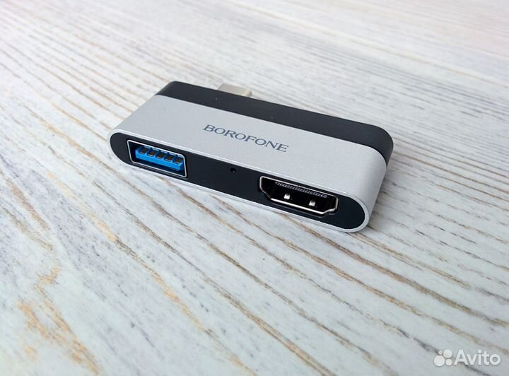 Переходник Type-c на hdmi + USB Borofone DH2