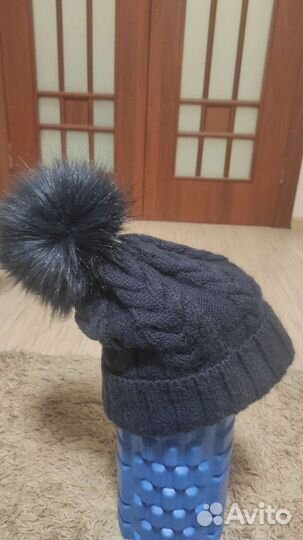 Шапка с помпоном и шарф- хомут (комплект)