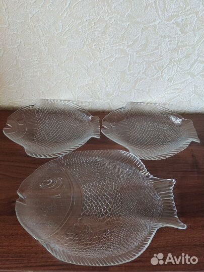 Блюдо сервировочное стекло (Турция) 3 штуки