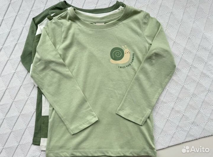 Детские хлопковые лонгсливы 3 штуки для малышей