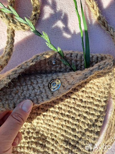 Сумка из джута через плечо