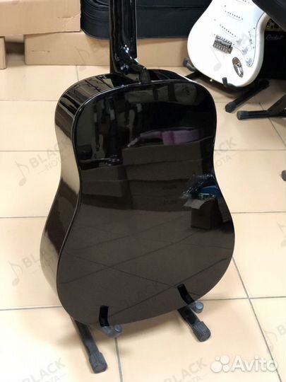 Гитара акустическая flight черная глянцевая