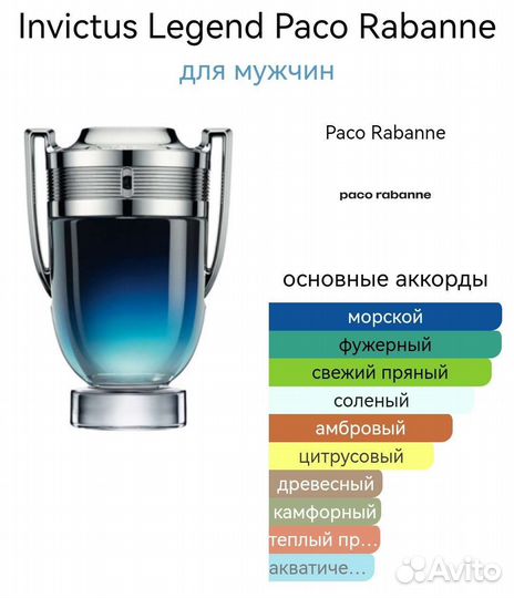 Парфюмерная вода paco rabanne invictus legend