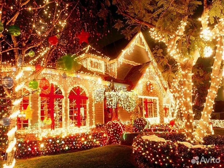 Новогоднее украшение домов