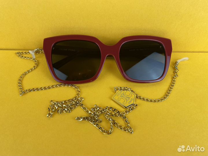 Солнцезащитные очки Celine бордовые новые
