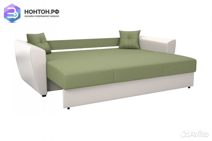 Диван выкатной Фортуна New зеленый / белый