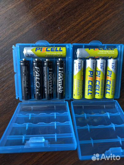 Аккумуляторные батарейки 4шт AA и 10шт AAA