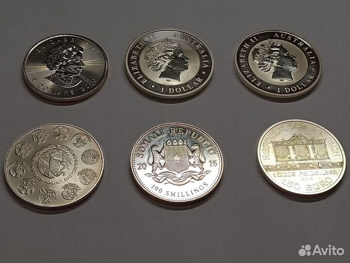 Монеты инвестиционные серебро Ag999 / Ag9999