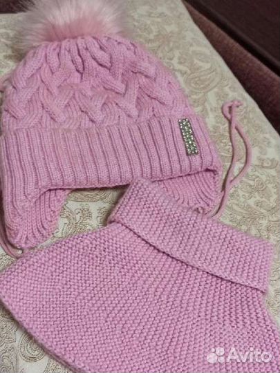 Зимний комплект шапка, шарф 1,5 3года