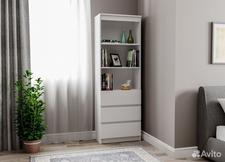 Стеллаж белый 600