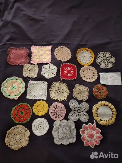 Салфетки вязаные от 6 до 39 см. Круглые много