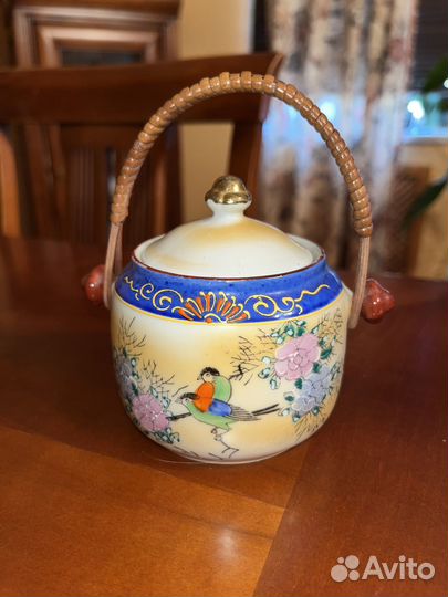 Фарфоровая сахарница японская ручная роспись