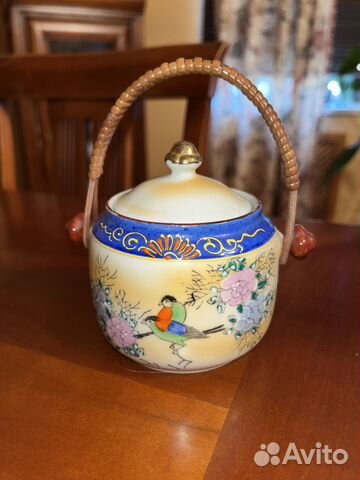 Фарфоровая сахарница японская ручная роспись