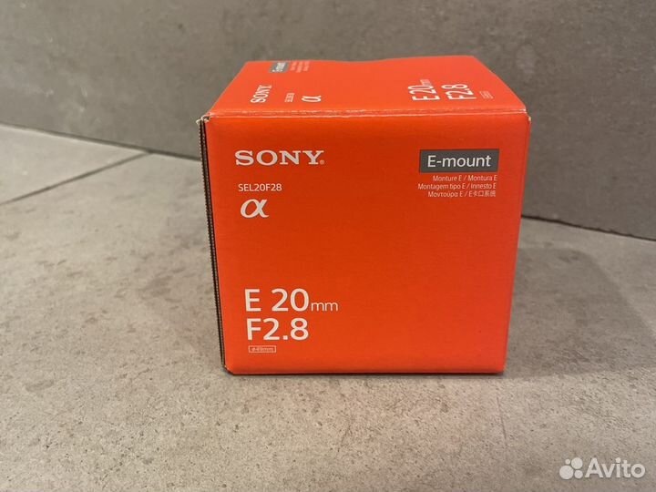 Sony 20mm f/2.8 E (SEL-20F28) Новый-Гарантия