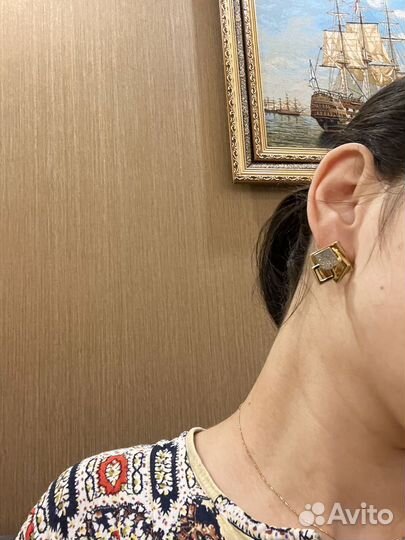 Комплект серьги кольцо золото бриллианты