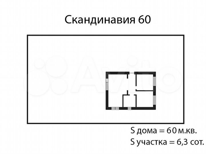 Дом 63 м² на участке 6,3 сот.