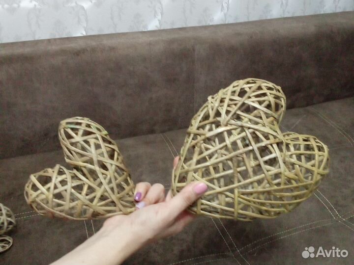 Декор для дома, сердце, плетёное изделие