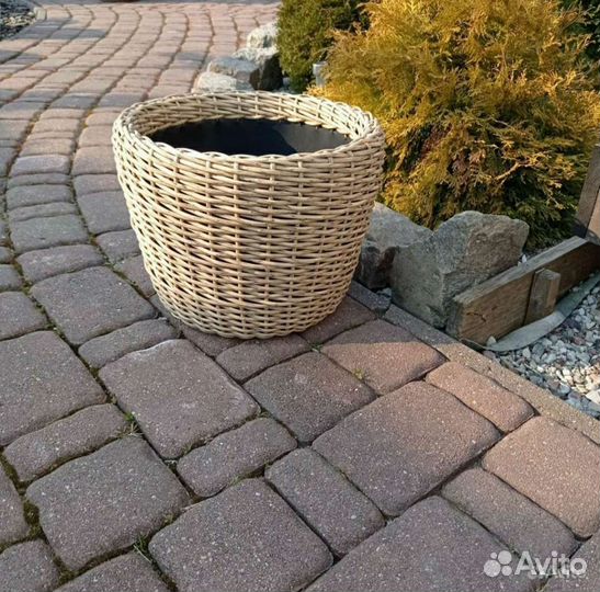 Вазон плетёный 12, 20, 40 литров. Экоротанг