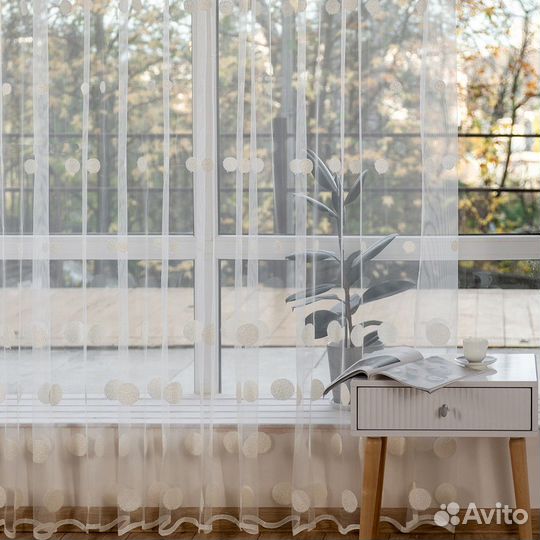 Тюль Круги Айвори