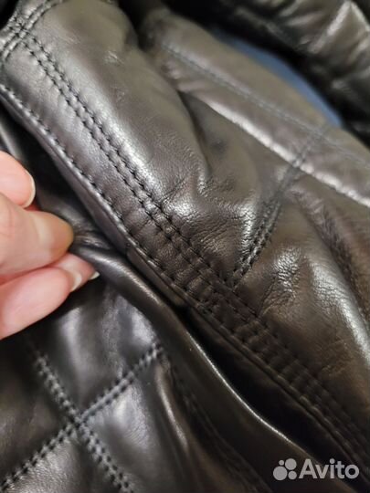 Кожаная куртка зимняя р.54