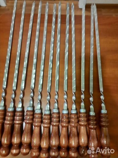 Шампура 45см с деревянной ручкой новые