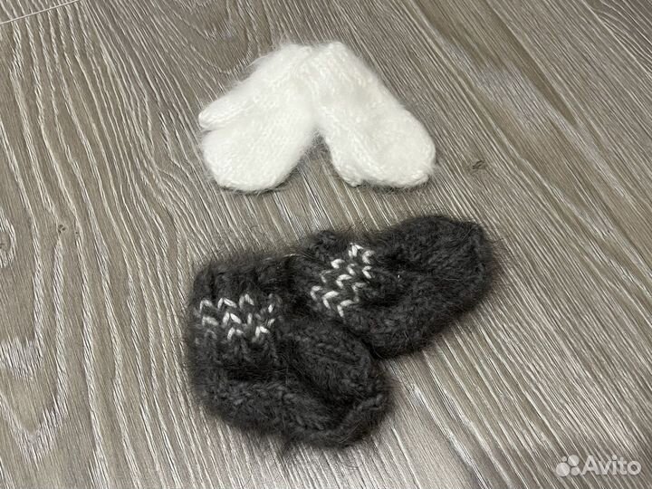 Варежки и пинетки пуховые