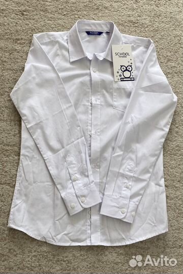 Рубашка для мальчика белая, школьная р.146