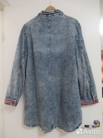 Джинсовая куртка длинная