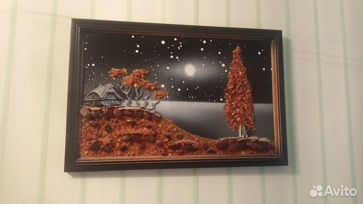 Картины с натуральным янтарем (не крошка)