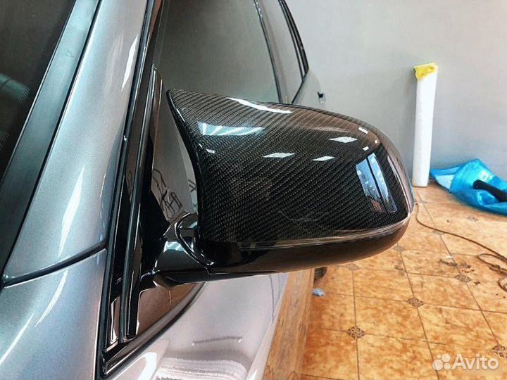 Крышки на зеркала карбон BMW X5 f15 стиль М капли