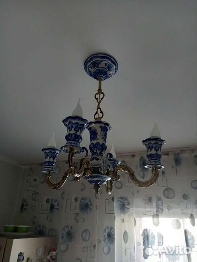 Люстра Гжель 4х-рожковая