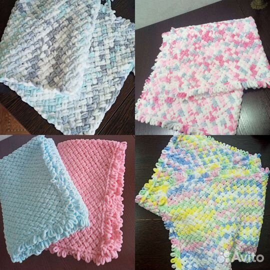 Плед детский вязаный ручная работа