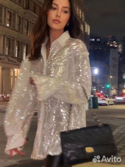 Рубашка с пайетками в стиле rat & boa