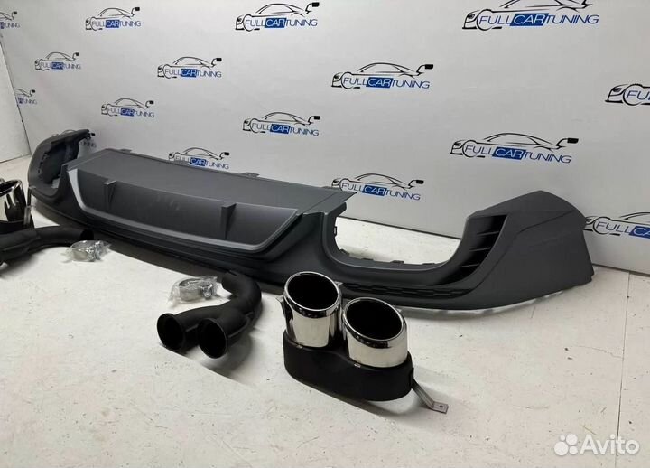 Audi Q5 FY 17-20 диффузор SQ5 с хром насадками в S-line