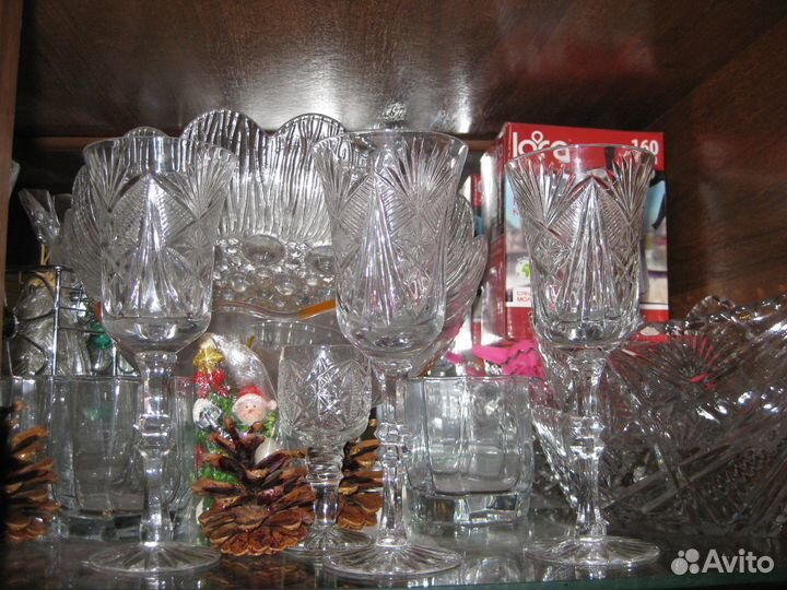 Стаканы 12 шт /вазы, бокалы/хрусталь
