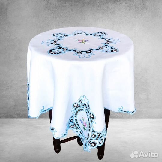 Скатерть лен с вышивкой, винтаж, Англия