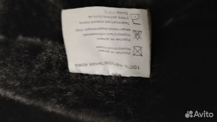 Дубленка жен. р.50. Черная,натур.Турция