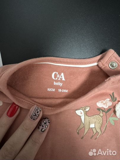 Комплект кофточка на флисе C&A и лосины 86-92