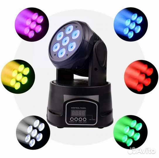 Светомузыка головы крутящиеся RGB